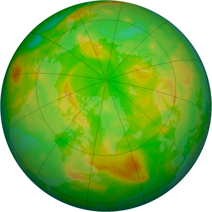 Arctic ozone map for 15 June 2003